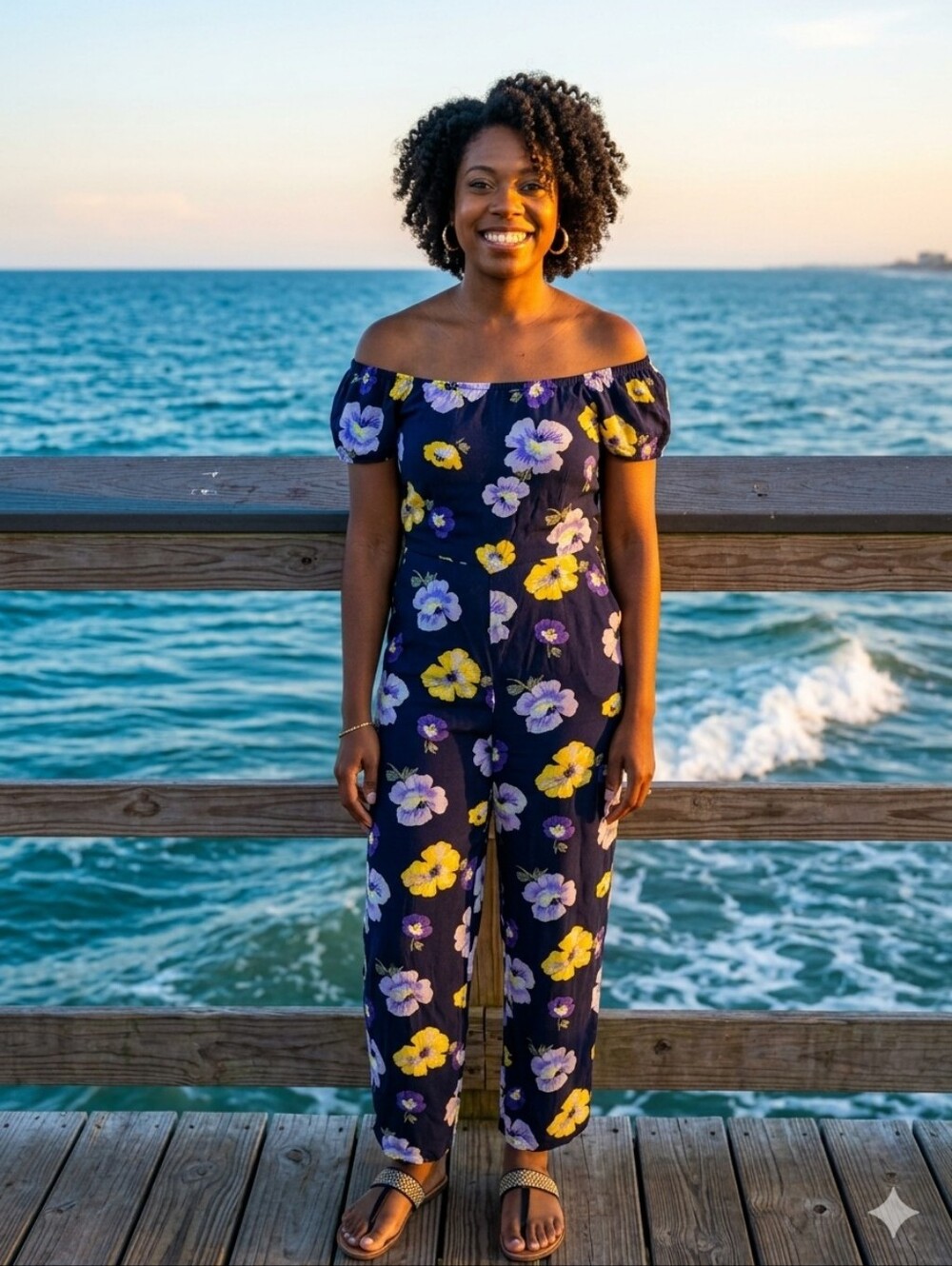 LOFT Navy Floral Jumper